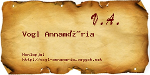 Vogl Annamária névjegykártya